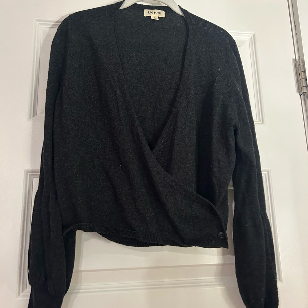 New York & Company Black V-Neck Sweater